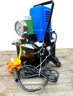 10000PSI Cylinder Hydraulic Electric Pump 600W Solenoid Valve Single Acting Pump