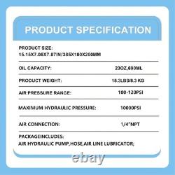 10000PSI Hydraulic Air Foot Pump Control Lift, Hydraulic Pump with Remote Control