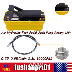 10000 PSI Air Hydraulic Foot Pedal Jack Pump Rotary Lift 0.75-0.95/Lmin 2.3L
