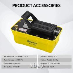 10,000PSI 140in³ Air Hydraulic Pump Foot Pump with10ft House Auto Body Shop