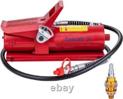 10,000PSI Red Air Hydraulic Frame Machine Pump, Air Actuated Foot Pump