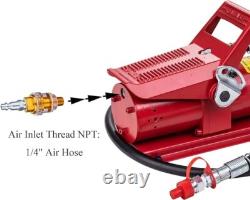 10,000PSI Red Air Hydraulic Frame Machine Pump, Air Actuated Foot Pump