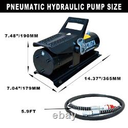 10,000 PSI 1.7L Reservoir NPT 3/8 Oil Outlet, Air Hydraulic Pump, Black