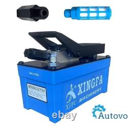 10,000 PSI Air Hydraulic Foot Pump, 1.7L Reservoir, 3/8&1/4 NPT, Aluminum Blue