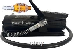 10,000 PSI Air Hydraulic Foot Pump with Remote Control Actuator, Black