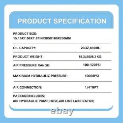10,000 PSI Air Hydraulic Foot Pump with Remote Control Actuator, Blue