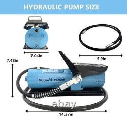 10,000 PSI Air Hydraulic Foot Pump with Remote Control Actuator, Blue