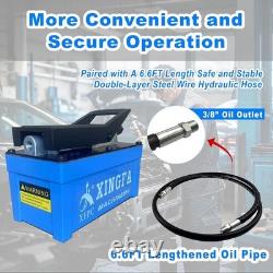 10,000 PSI Air Hydraulic Pump 0.45 Gal 3/8×1/4 NPT 6.6ft Pipe Blue