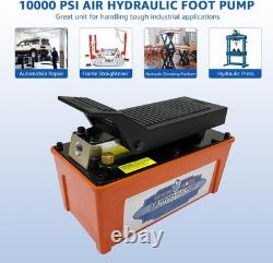 10,000 PSI Air Hydraulic Pump, 1/2 Gal Reservoir, Foot-Operated