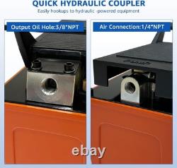10,000 PSI Air Hydraulic Pump, 1/2 Gal Reservoir, Foot-Operated