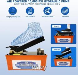 10,000 PSI Air Hydraulic Pump, 1/2 Gal Reservoir, Foot-Operated