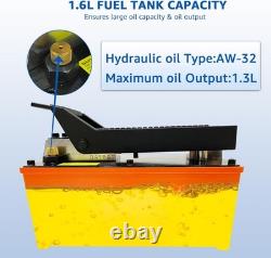10,000 PSI Air Hydraulic Pump, 1/2 Gal Reservoir, Foot-Operated