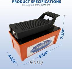 10,000 PSI Air Hydraulic Pump, 1/2 Gal Reservoir, Foot-Operated