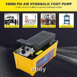 10,000 PSI Air Hydraulic Pump, 1/2 Gal Reservoir, Foot-Operated for Machinery