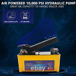 10,000 PSI Air Hydraulic Pump, 1/2 Gal Reservoir, Foot-Operated for Machinery