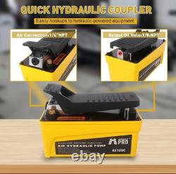 10,000 PSI Air Hydraulic Pump, 1.6L Reservoir, NPT 3/8 Oil Outlet, NPT 1/4