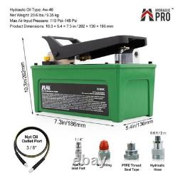 10,000 PSI Air Hydraulic Pump Foot Pedal with 6.6ft Hose for Auto Body & Tools
