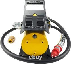 10 Ton Air Hydraulic Pump 10,000 PSI Foot Control Lift with Lubricator Yellow