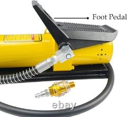 10 Ton Air Hydraulic Pump 10,000 PSI Foot Control Lift with Lubricator Yellow
