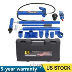 10 Ton Hydraulic Jack Air Pump Lift Ram Body Frame Porta Power Repair Kits +Case