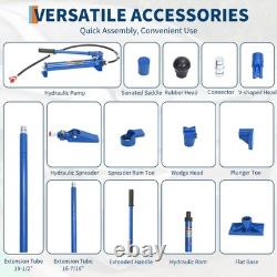 10 Ton Hydraulic Porta Power Jack Air Pump Lift Ram Body Frame Repair Kits Heavy