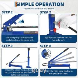 10 Ton Hydraulic Porta Power Jack Air Pump Lift Ram Body Frame Repair Kits Heavy