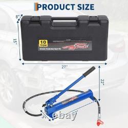 10 Ton Hydraulic Porta Power Jack Air Pump Lift Ram Body Frame Repair Kits Heavy