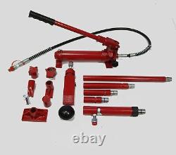 10 Ton Porta Power Hydraulic Jack Air Pump Lift Ram Body Frame Repair Kit Red