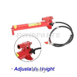 10 Ton Porta Power Hydraulic Jack Air Pump Lift Ram Repair Tool Kit Auto Body