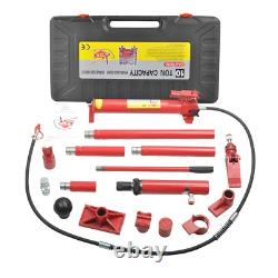 10 Ton Porta Power Steel Hydraulic Jack Air Pump Lift Ram Frame Repair Kit Truck