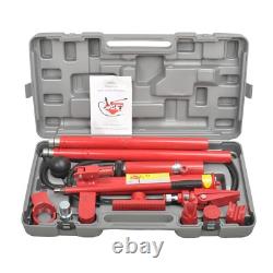 10 Ton Porta Power Steel Hydraulic Jack Air Pump Lift Ram Frame Repair Kit Truck