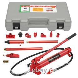 10 Tons Porta Power Hydraulic Jack Air Pump Lift Ram Body Frame Repair Kits Red