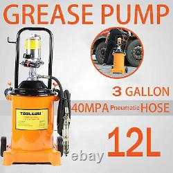 12L Air Operated High-Pressure Grease Pump with 1Pc Pneumatic Hydraulic Hose
