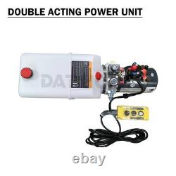 12V Hydraulic Pump Double Acting 8L Reservoir with 3 Button Control