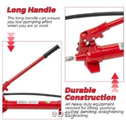 12 T Hydraulic Porta Power Jack Air Pump Lift Ram Body Frame Repair Kit Portable