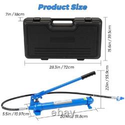 12 T Hydraulic Porta Power Jack Air Pump Lift Ram Body Frame Repair Kit Portable