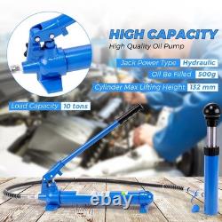 12 T Hydraulic Porta Power Jack Air Pump Lift Ram Body Frame Repair Kit Portable
