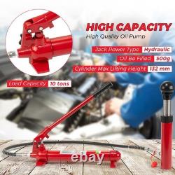 12 T Hydraulic Porta Power Jack Air Pump Lift Ram Body Frame Repair Kit Portable