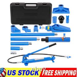 12 T Hydraulic Porta Power Jack Air Pump Lift Ram Body Frame Repair Kit Portable
