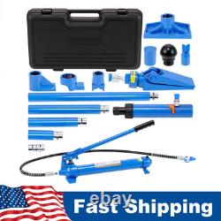 12 T Hydraulic Porta Power Jack Air Pump Lift Ram Body Frame Repair Kit Portable