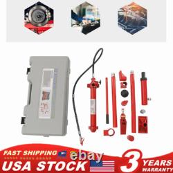 12 Ton Hydraulic Jack Air Pump Lift Ram Body Frame Porta Power Kit Heavy Duty