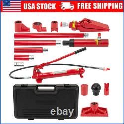 12 Ton Porta Power Hydraulic Jack Air Pump Lift Ram Auto Body Frame Repair Kit
