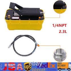 1/4NPT air inlet Air hydraulic Jack Pump Rotary Lift 2.3L Reservoir + Air Hose