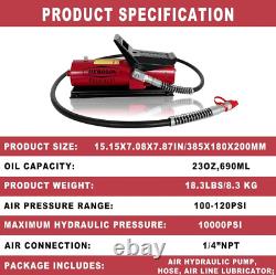 1.7L Air Hydraulic Pump 10,000 PSI, NPT 3/8 Oil Outlet, NPT 1/4 Inlet, Red