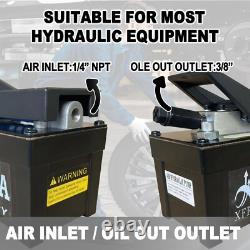 1.7L Air Hydraulic Pump Foot Operated Pump 10,000 PSI, NPT 3/8 Oil Outlet, Black 1.7L Air Hydraulic Pump Foot Operated Pump 10,000 PSI, NPT 3/8 Oil Outlet, Black