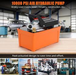 1.7L Pneumatic Air Hydraulic Pump 10000 PSI 3/8 Outlet 1/4 Inlet 6.6 Ft Hose