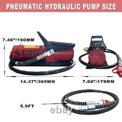 1.8L Air Hydraulic Pump 10,000PSI with Air Line Lubricator Foot Pump Red