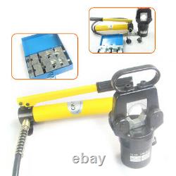 20T Hydraulic Wire Terminal Crimping Crimper Tool Pliers With Air Pump 12 Dies Kit