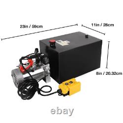 20 Quart Double Acting Hydraulic Pump Dump Trailer 12V DC Unit Pack Power Unit