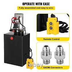 20 Quart Double Acting Hydraulic Pump Dump Trailer 12V DC Unit Pack Power Unit